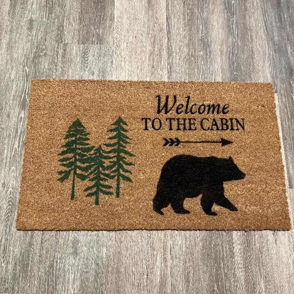 Welcome to the Cabin decorative coir doormat